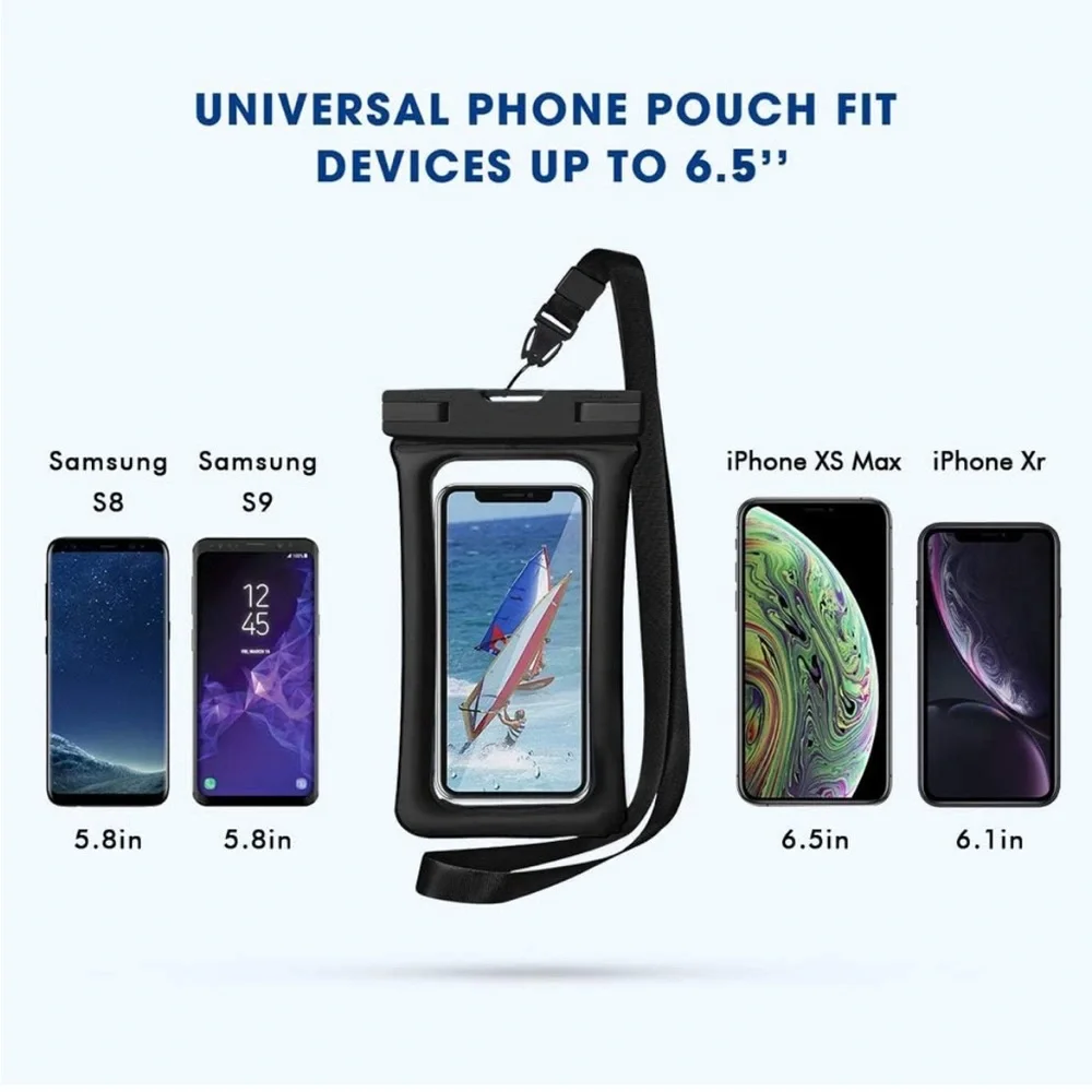 Homearda IPX8 Universal Waterproof Phone📱TPU Clear Dry Bag Case